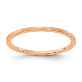 1.2mm 14k Rose Gold Flat Satin Stackable Band