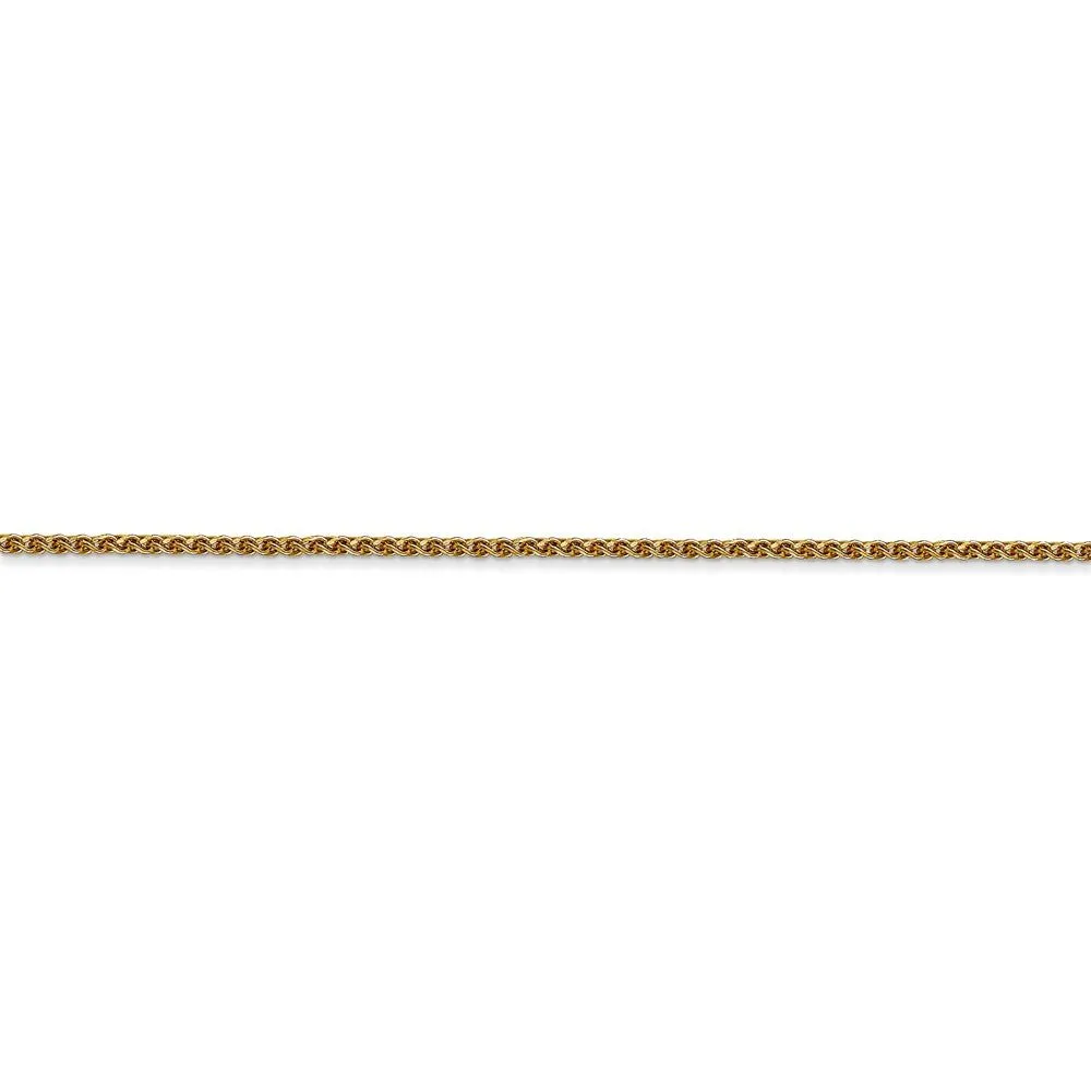 1.2mm 14k Yellow Gold, Solid D/C Spiga Chain Bracelet