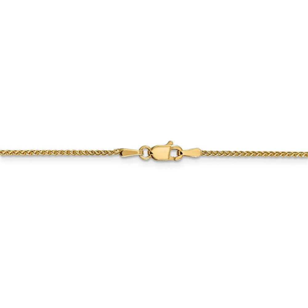 1.2mm 14k Yellow Gold, Solid D/C Spiga Chain Bracelet