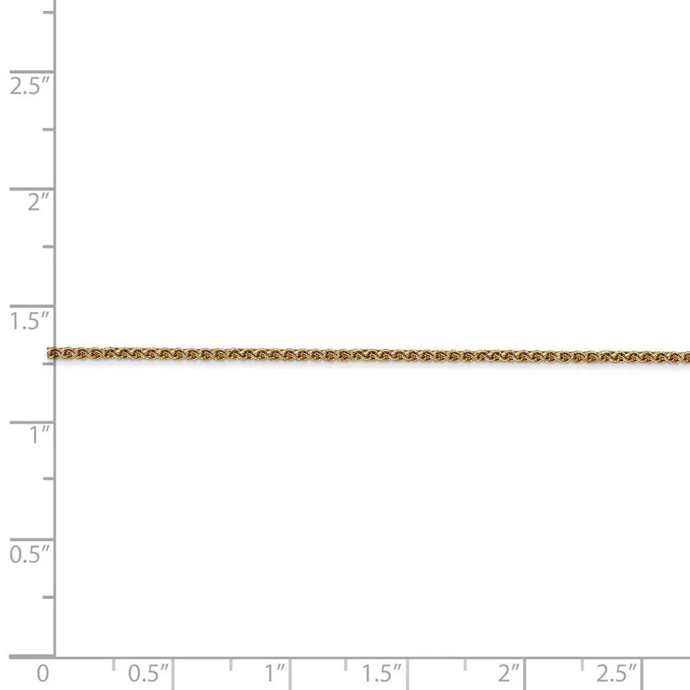 1.2mm 14k Yellow Gold, Solid D/C Spiga Chain Bracelet