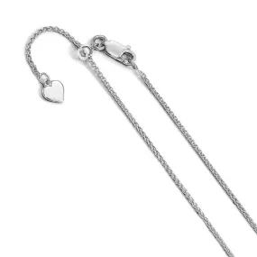 1.3mm Sterling Silver Adjustable D/C Wheat Chain Necklace