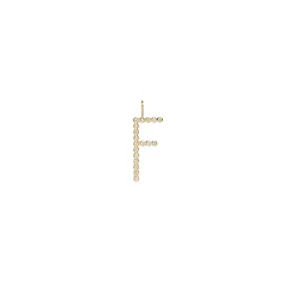 14k Diamond Bezel Letter Charm Pendant