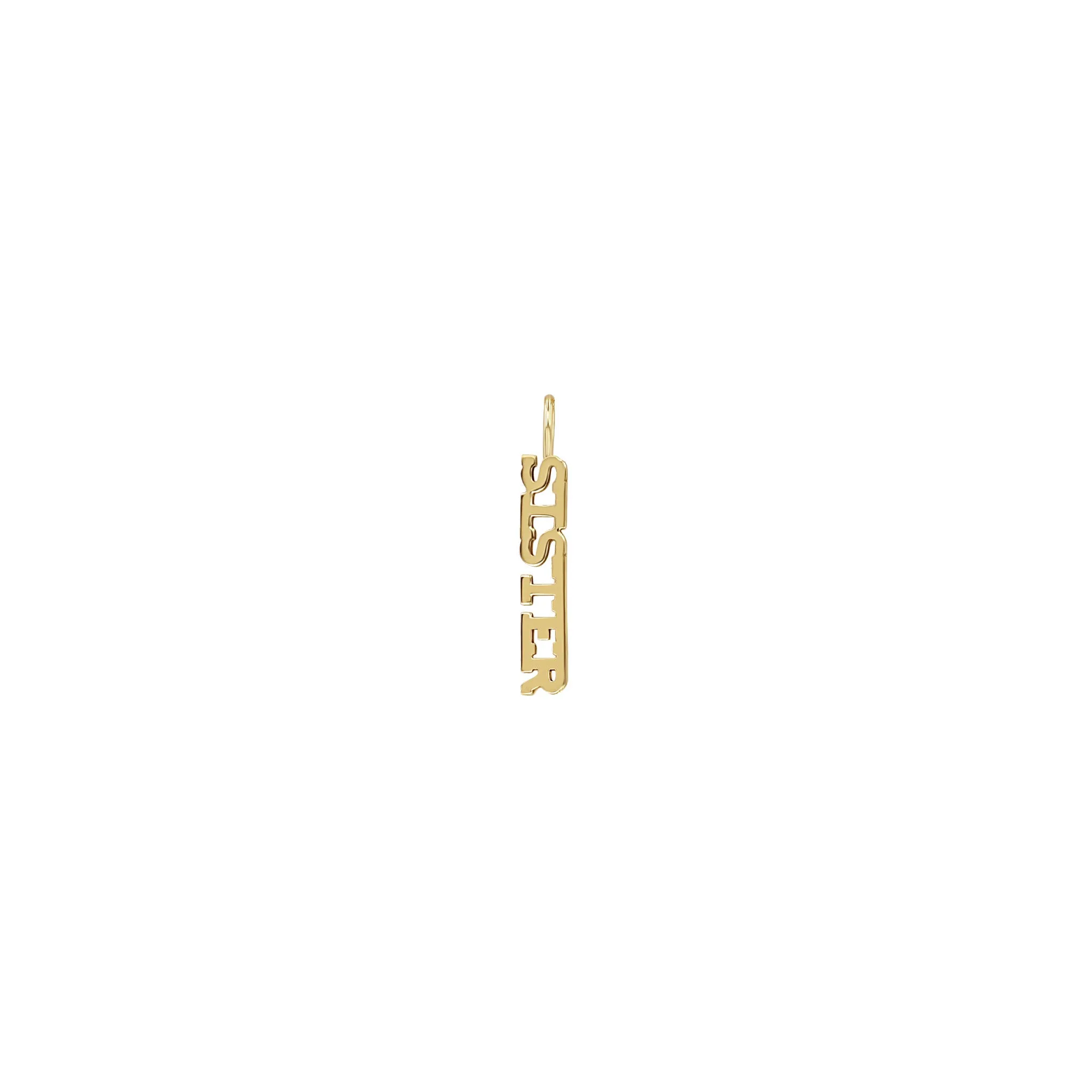 14k Itty Bitty SISTER Charm Pendant