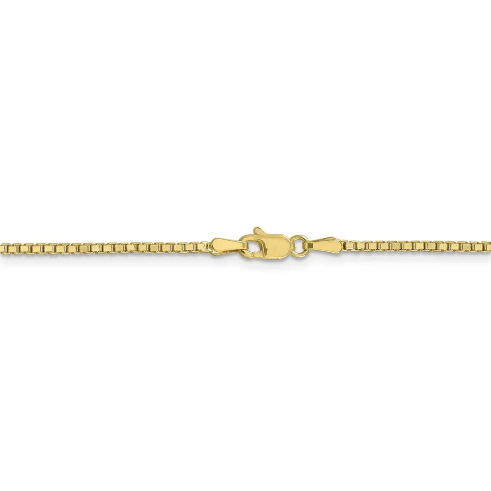 1.5mm 10k Yellow Gold Solid Box Chain Necklace