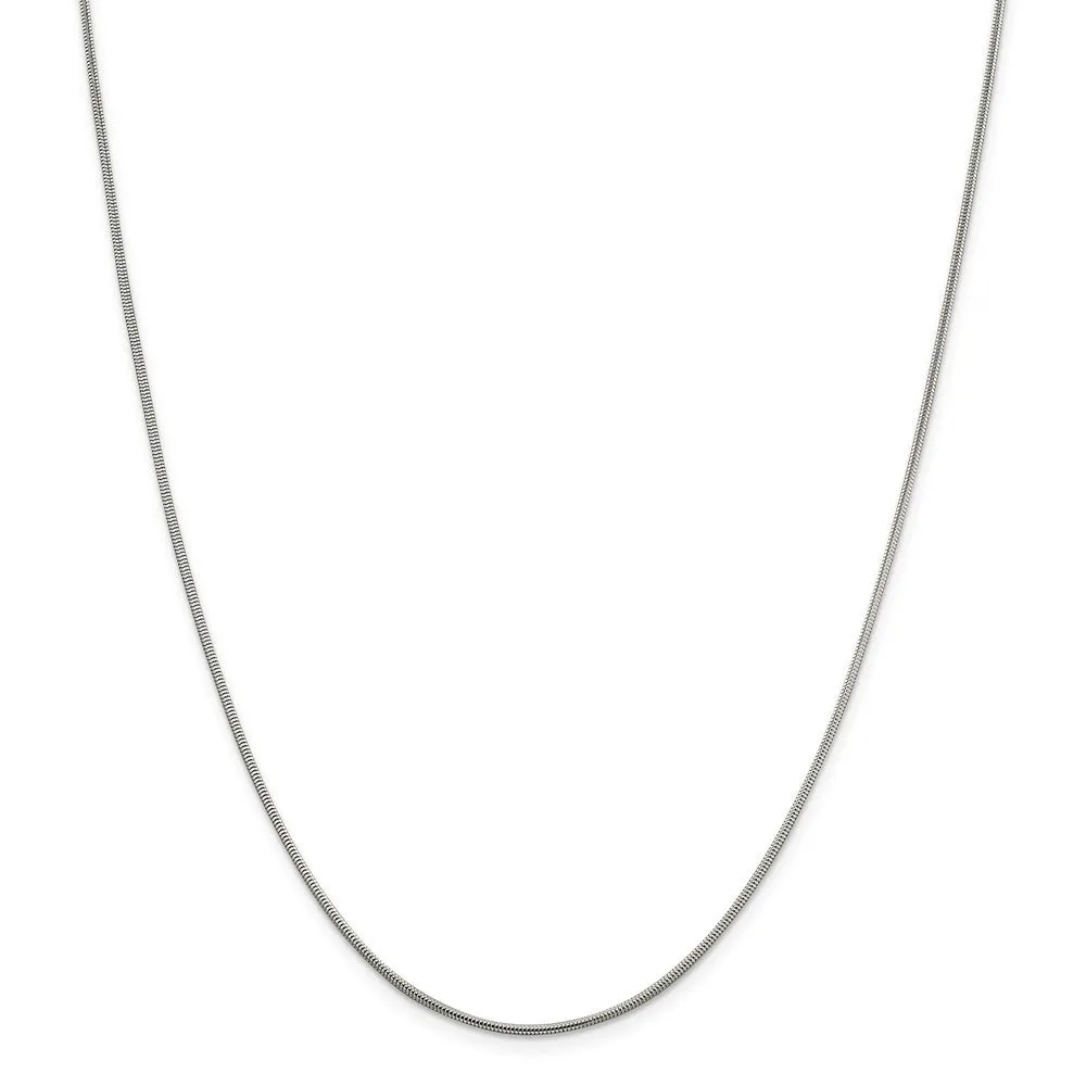 1.5mm Sterling Silver Solid Classic Round Snake Chain Necklace