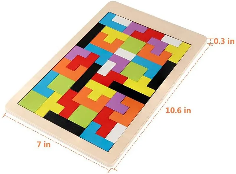 1PCS Wooden Jigsaw Puzzles Baby Toy Tangram Montessori Materials Educational Toys For Children Bricks Kids Learning Toys