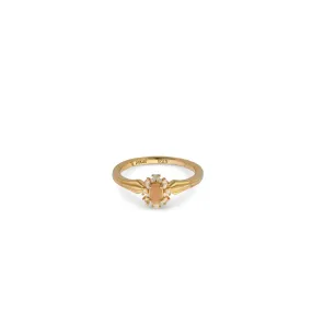 24Kae CZ Halo Ring, Gold