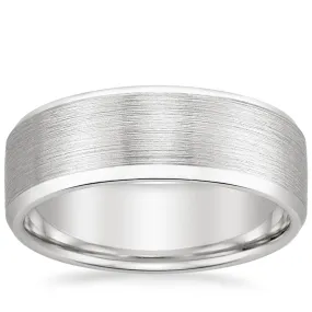 7.5mm Men's Beveled Edge Matte Wedding Ring - NM32