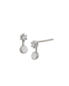 925 Sterling Silver Rhodium Plated with CZ Stud Earring for women