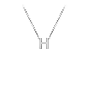 9K White Gold 'H' Initial Adjustable Letter Necklace 38/43cm