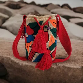 Adeline Large Handmade Punch-needle Wayuu Mochila Bag