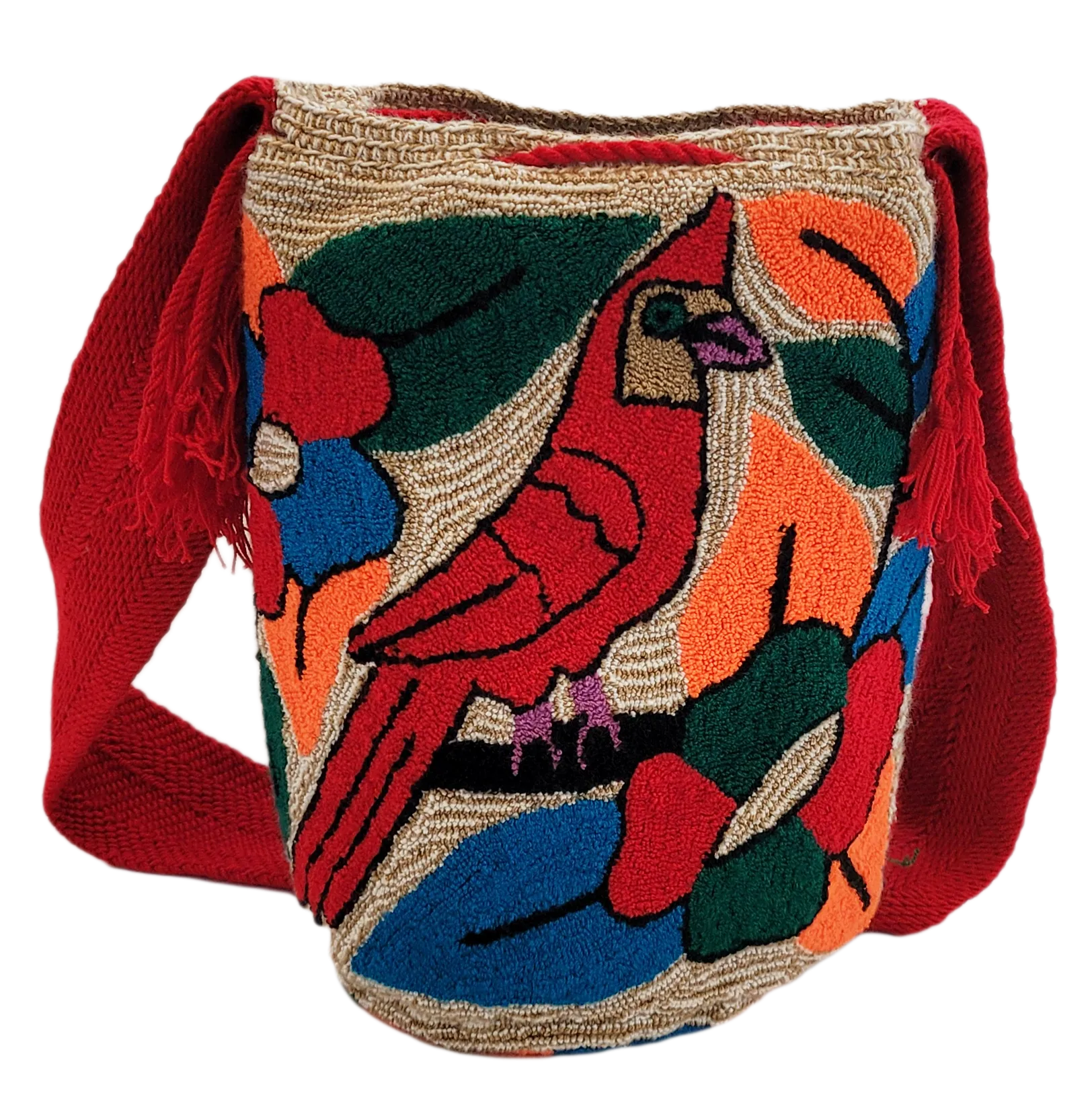 Adeline Large Handmade Punch-needle Wayuu Mochila Bag