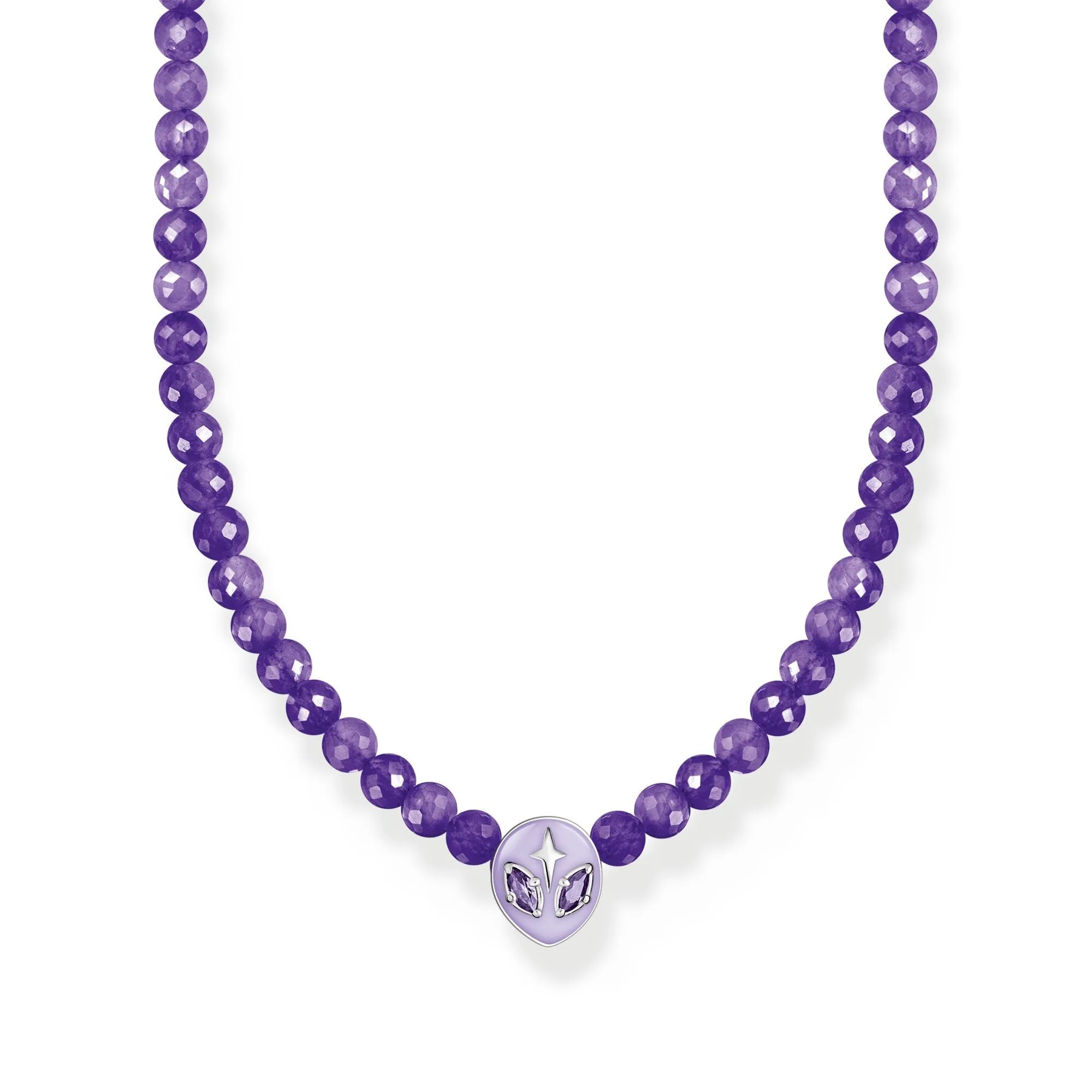 Alien Necklace with imitation amethyst beads