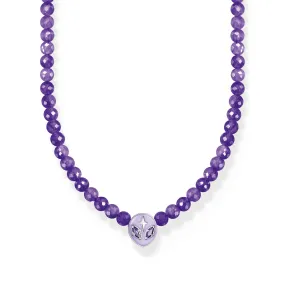 Alien Necklace with imitation amethyst beads