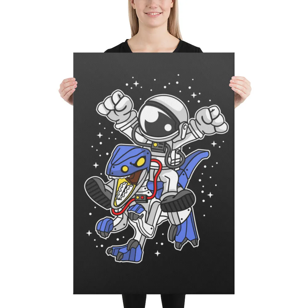 Astronaut | Robot Dinosaur | Pop Art | Wrapped | Canvas Print