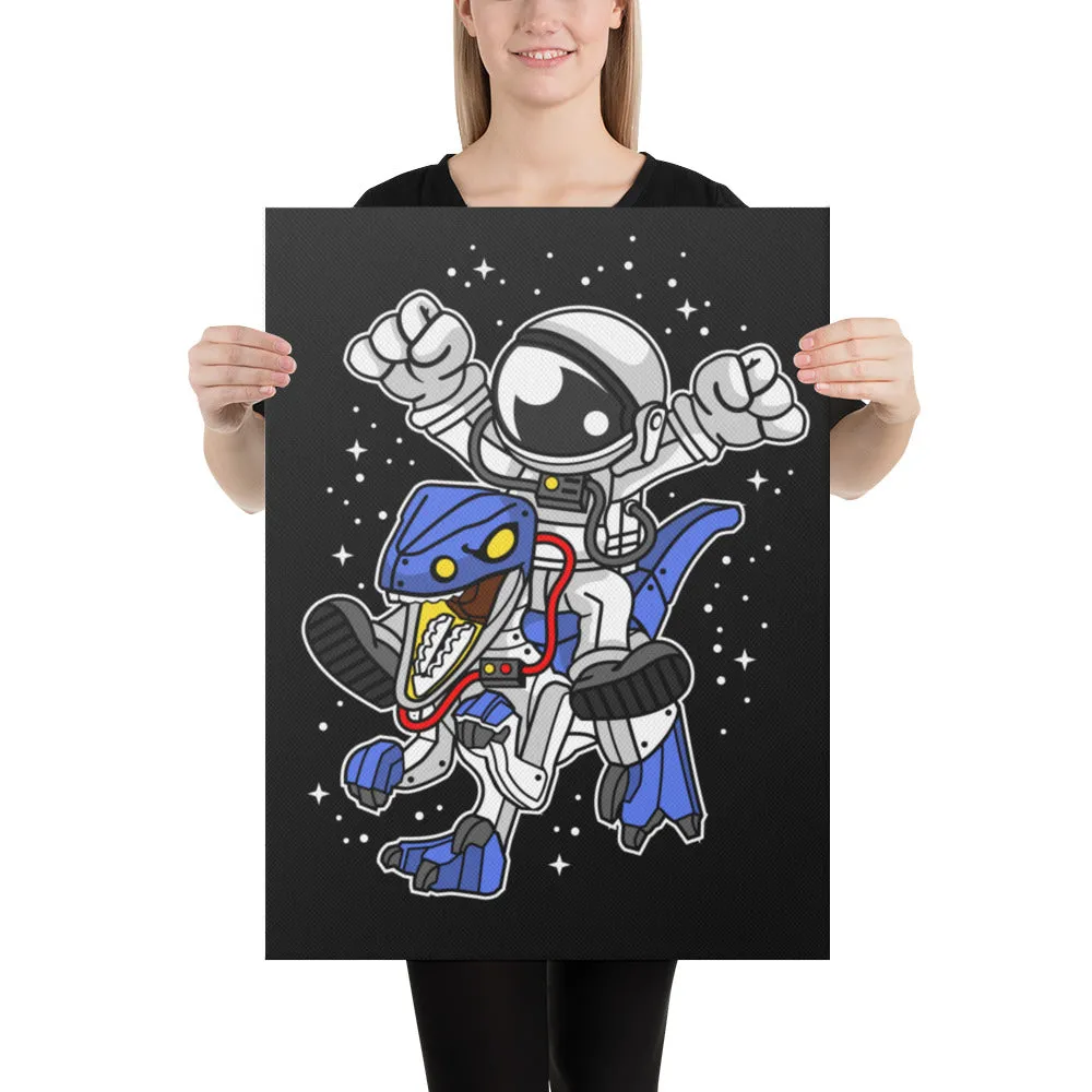 Astronaut | Robot Dinosaur | Pop Art | Wrapped | Canvas Print