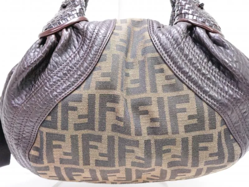 Authentic Pre-owned Fendi Zucca Pattern Monogram Spy Boston Bag 200385