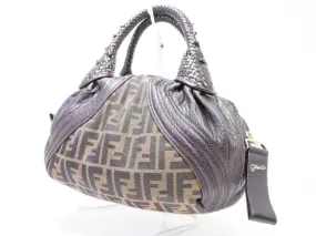 Authentic Pre-owned Fendi Zucca Pattern Monogram Spy Boston Bag 200385