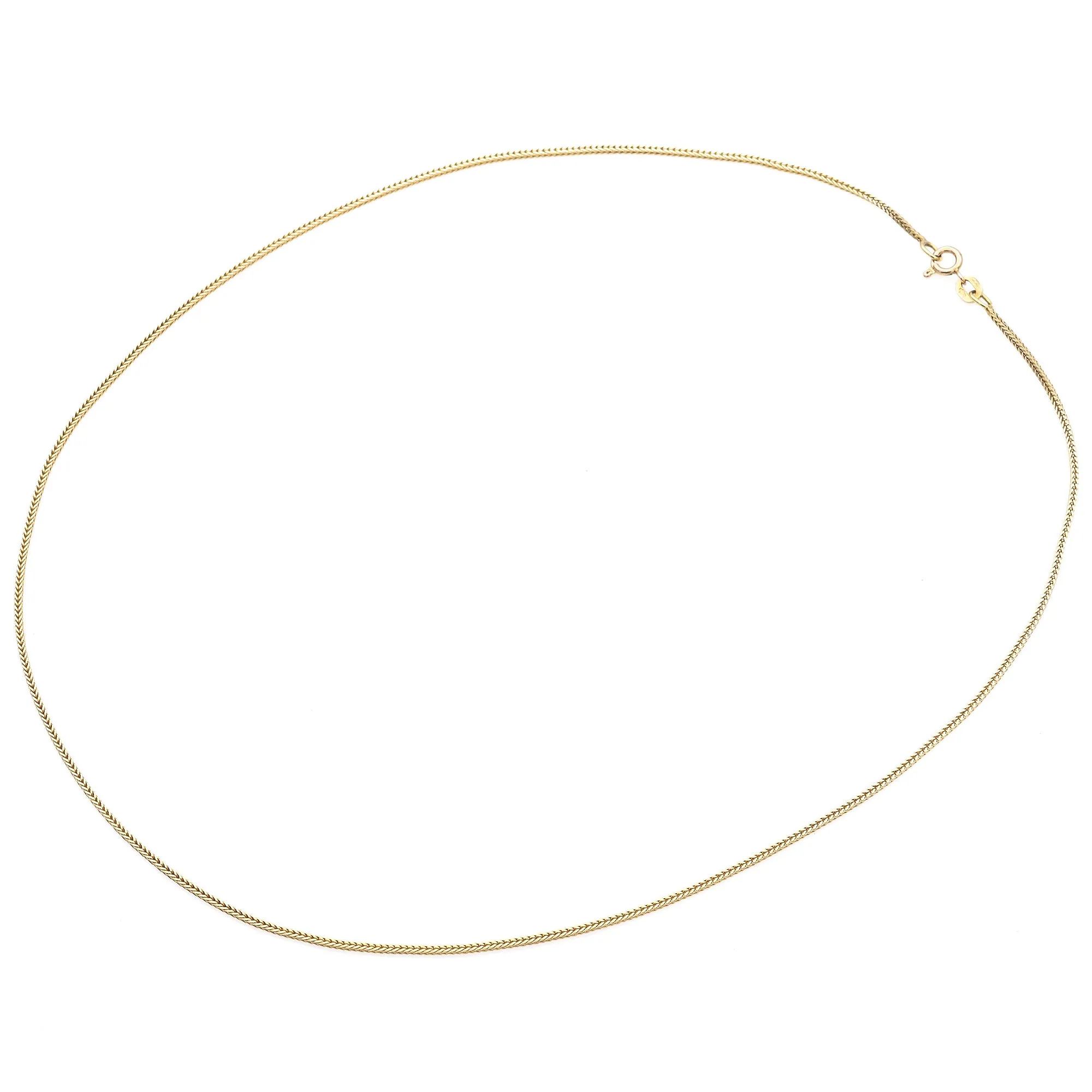 Balestra 14K Yellow Gold 1 mm Wheat Chain Necklace 18 Inches