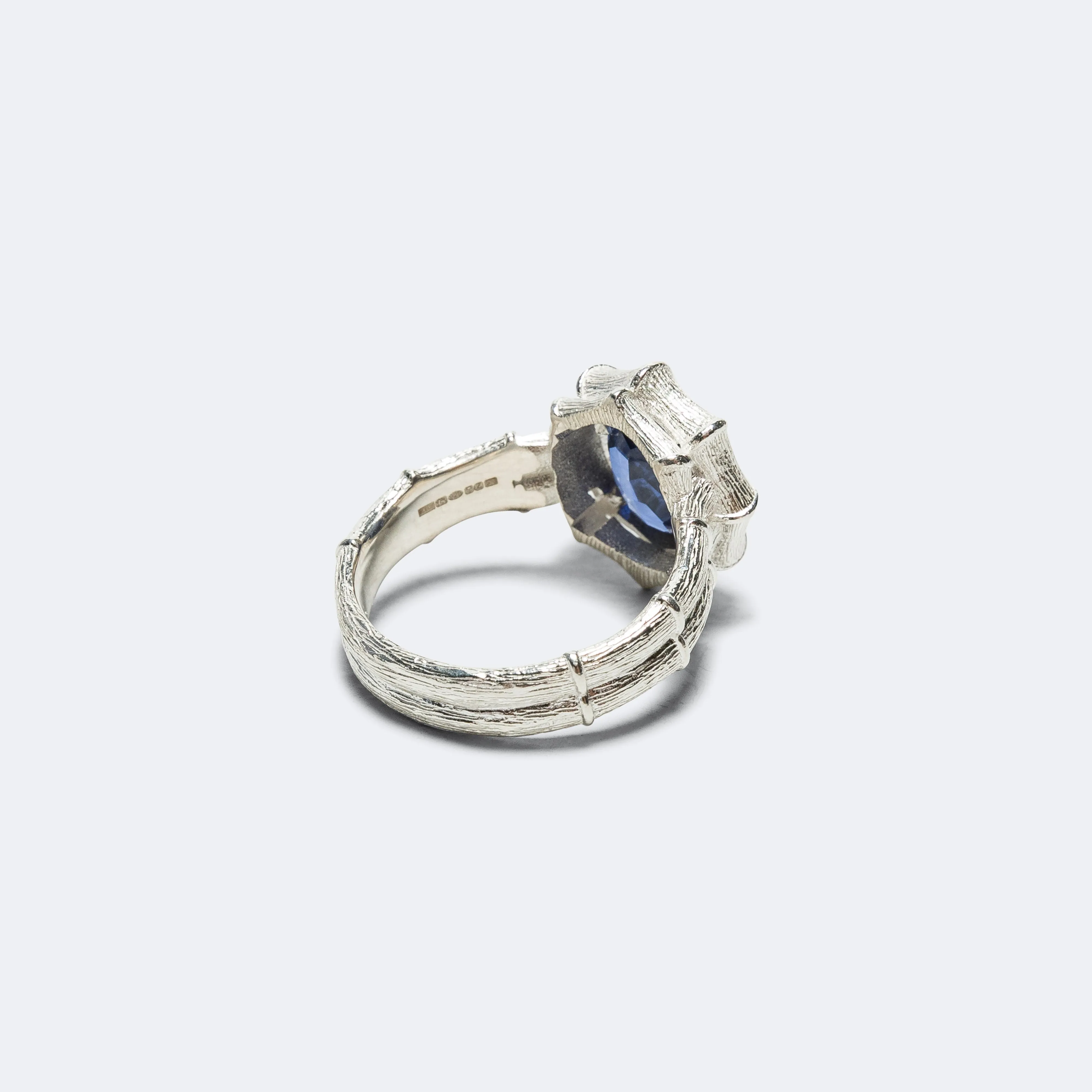 Bamboo Ring - Blue/925 Silver