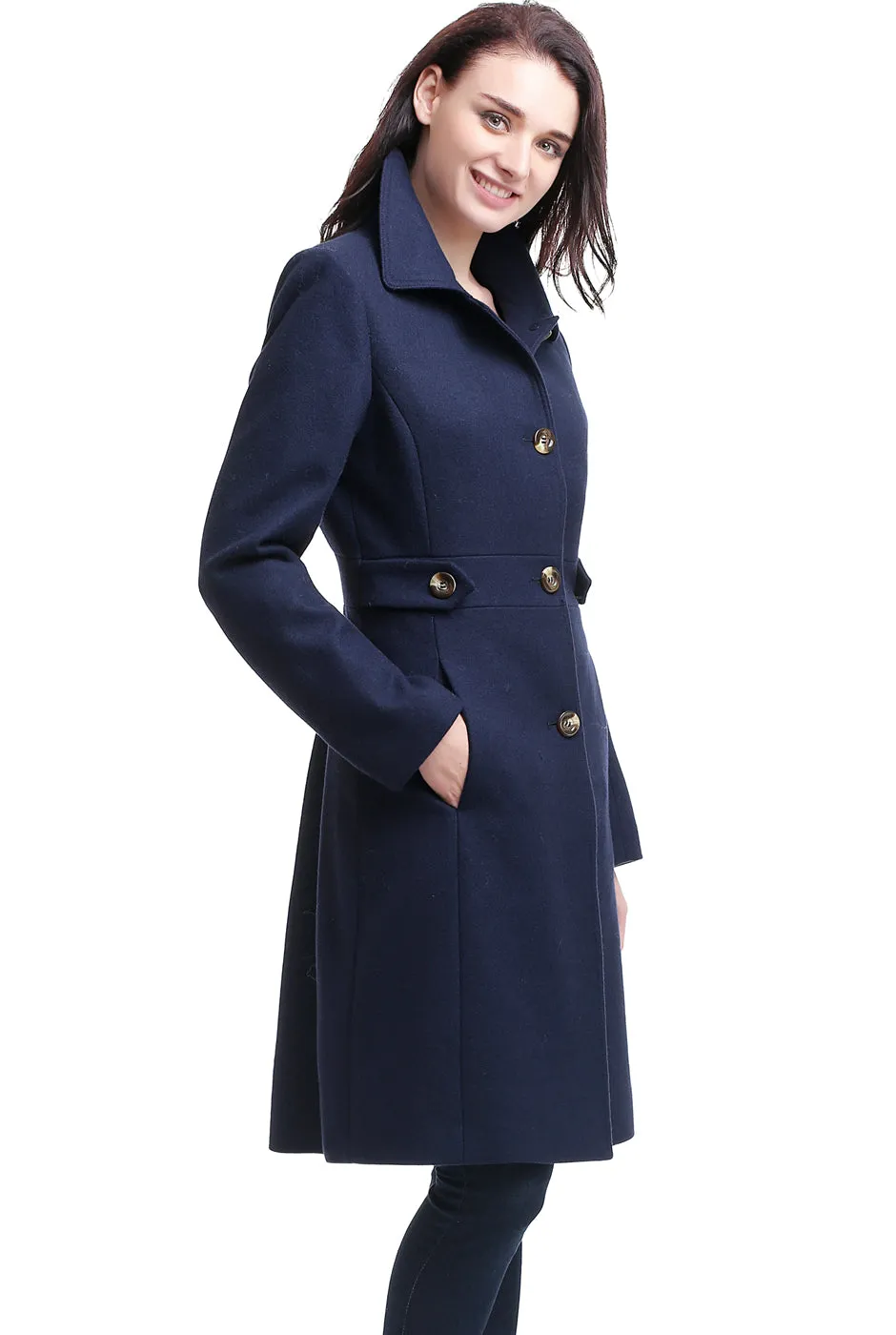 BGSD Women Heather Wool Walking Coat