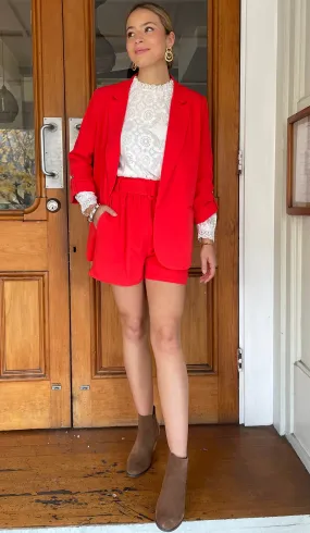 Bianca 3/4 Sleeve Blazer Tomato