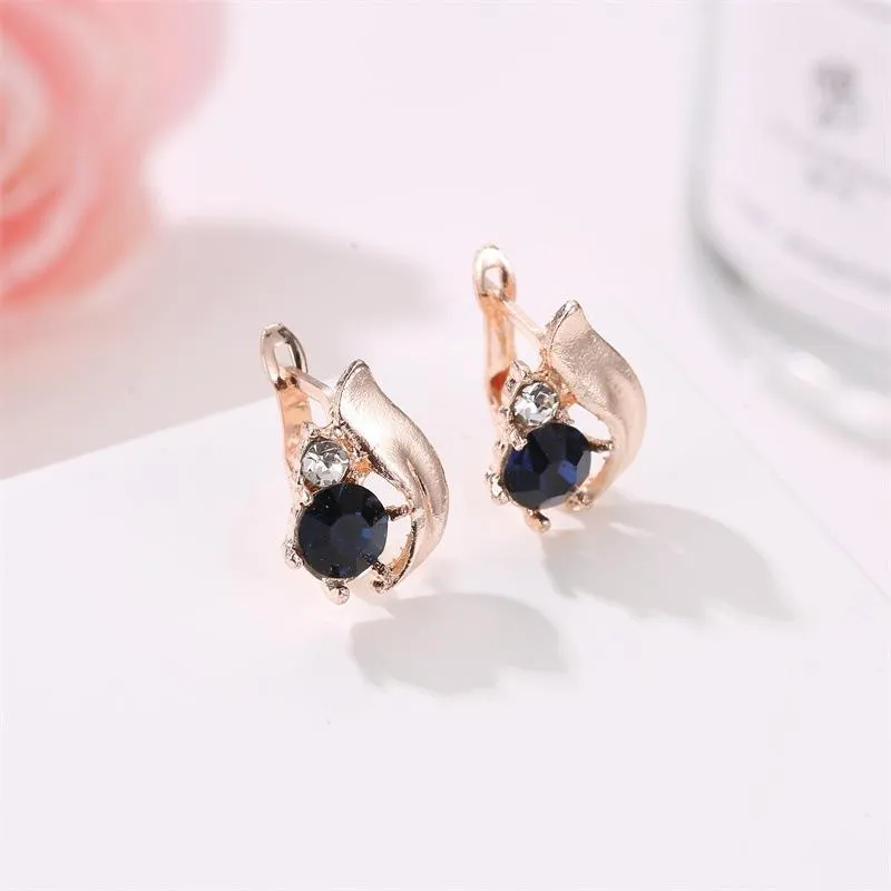 Black Onyx Elegant Rose Gold Jewelry Set