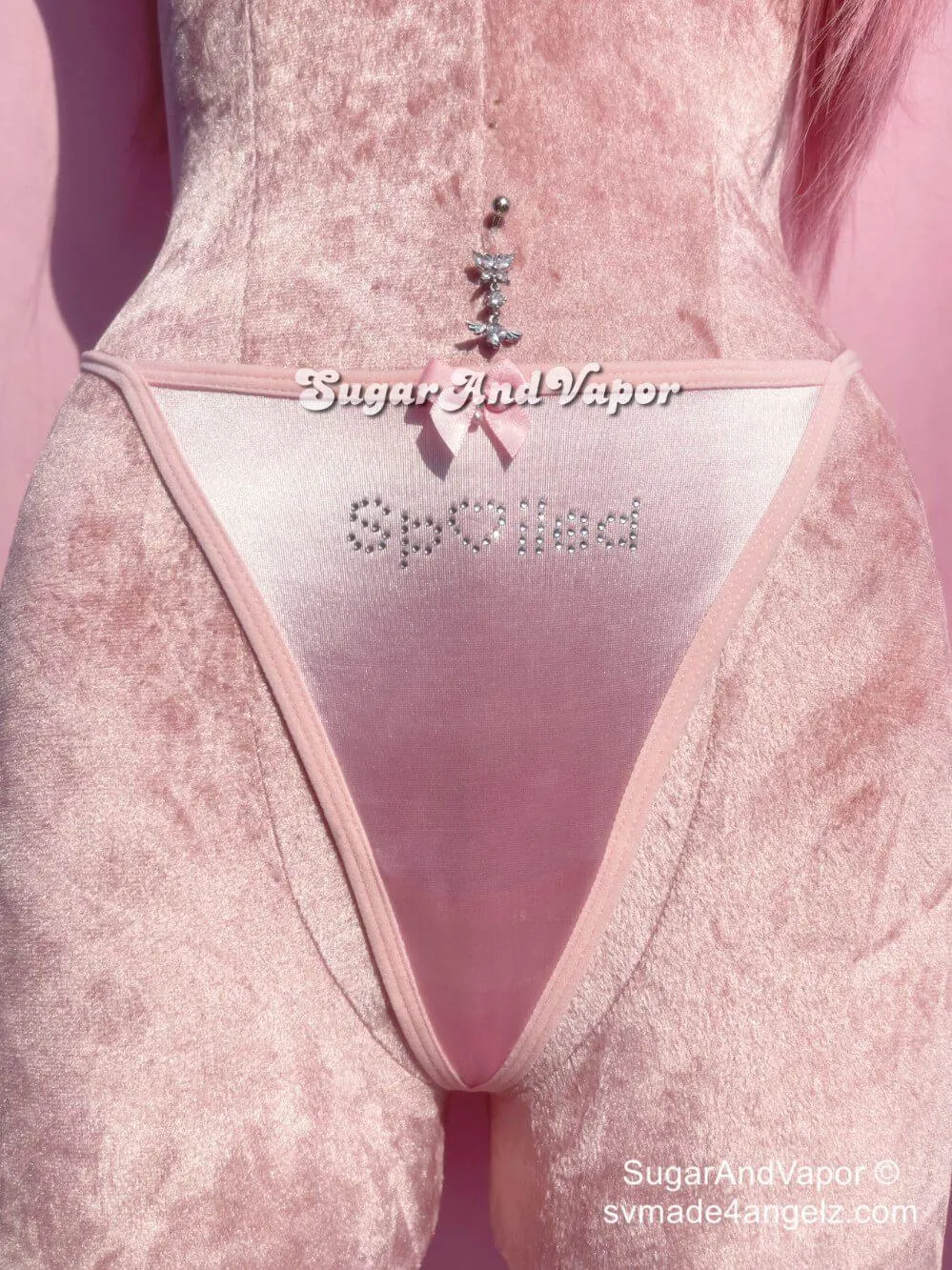 Bling Spolied Cute Thong Panty