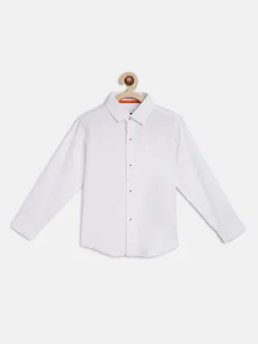 Boys White Solid Shirt