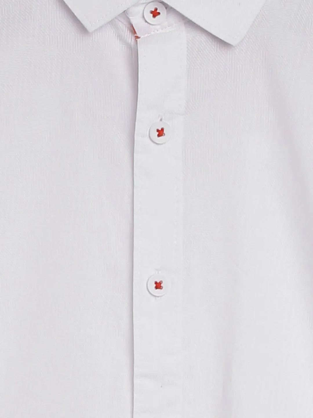 Boys White Solid Shirt