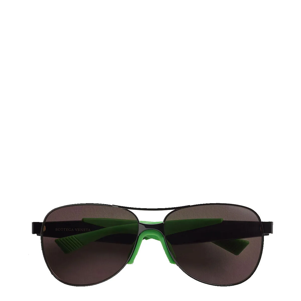 BV1231S Mitre Metal Aviator Sunglasses, Black/Green