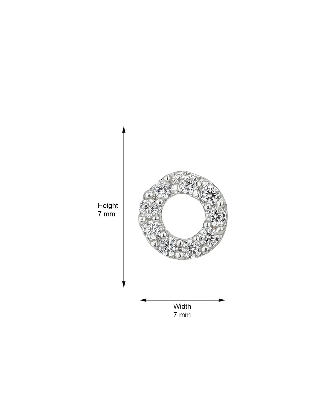 Carlton London 925 Sterling Silver Rhodium Plated Cz Circular Stud Earring For Women