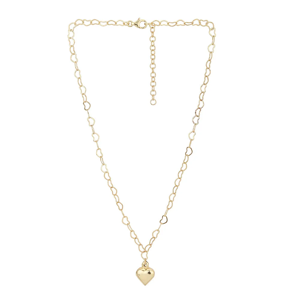 Carlton London Gold Plated Heart Shaped Necklace For Women