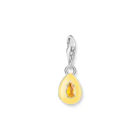 Charm Pendant Teardrop Orange Stone