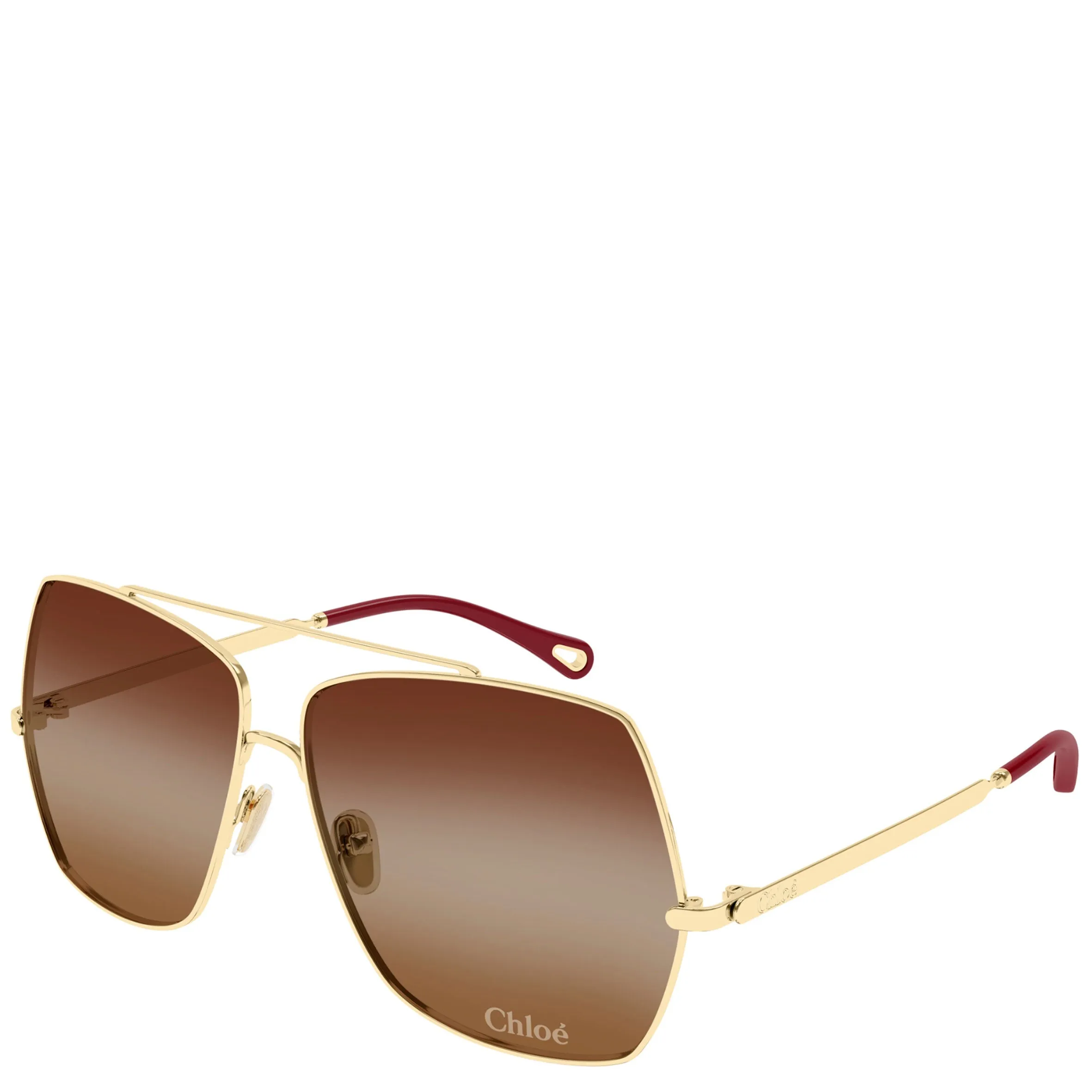 Chloe Sun CH0278S Aviator, Gold/Red