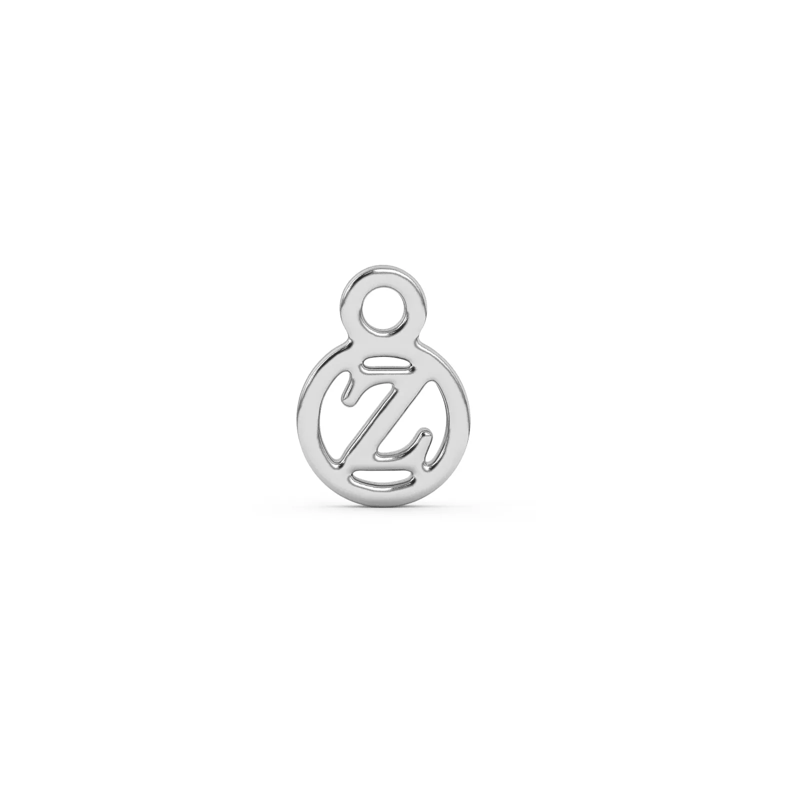 Circle Initial Charm - Z | Sterling Silver