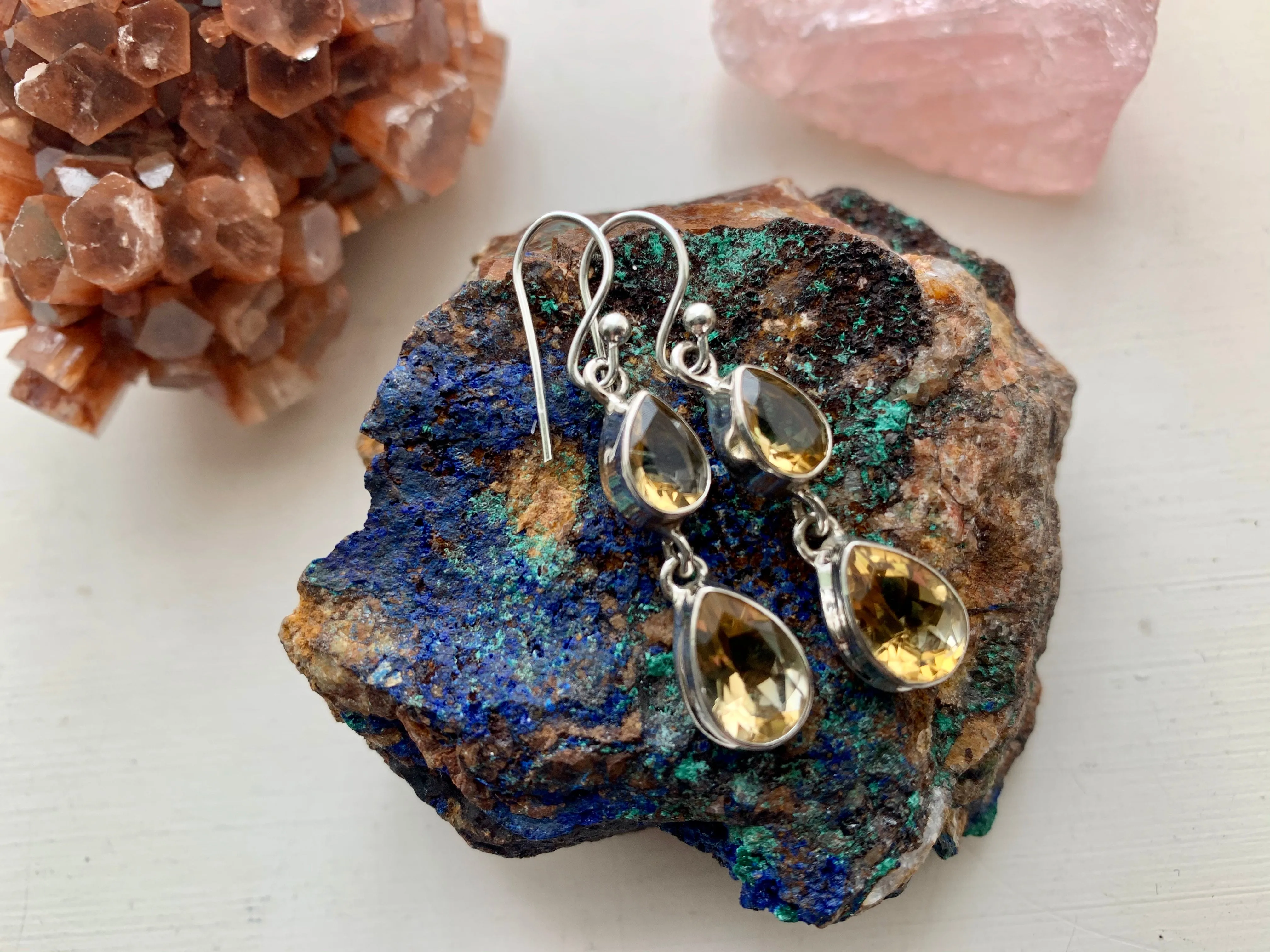 Citrine Ari Double Drop Earrings