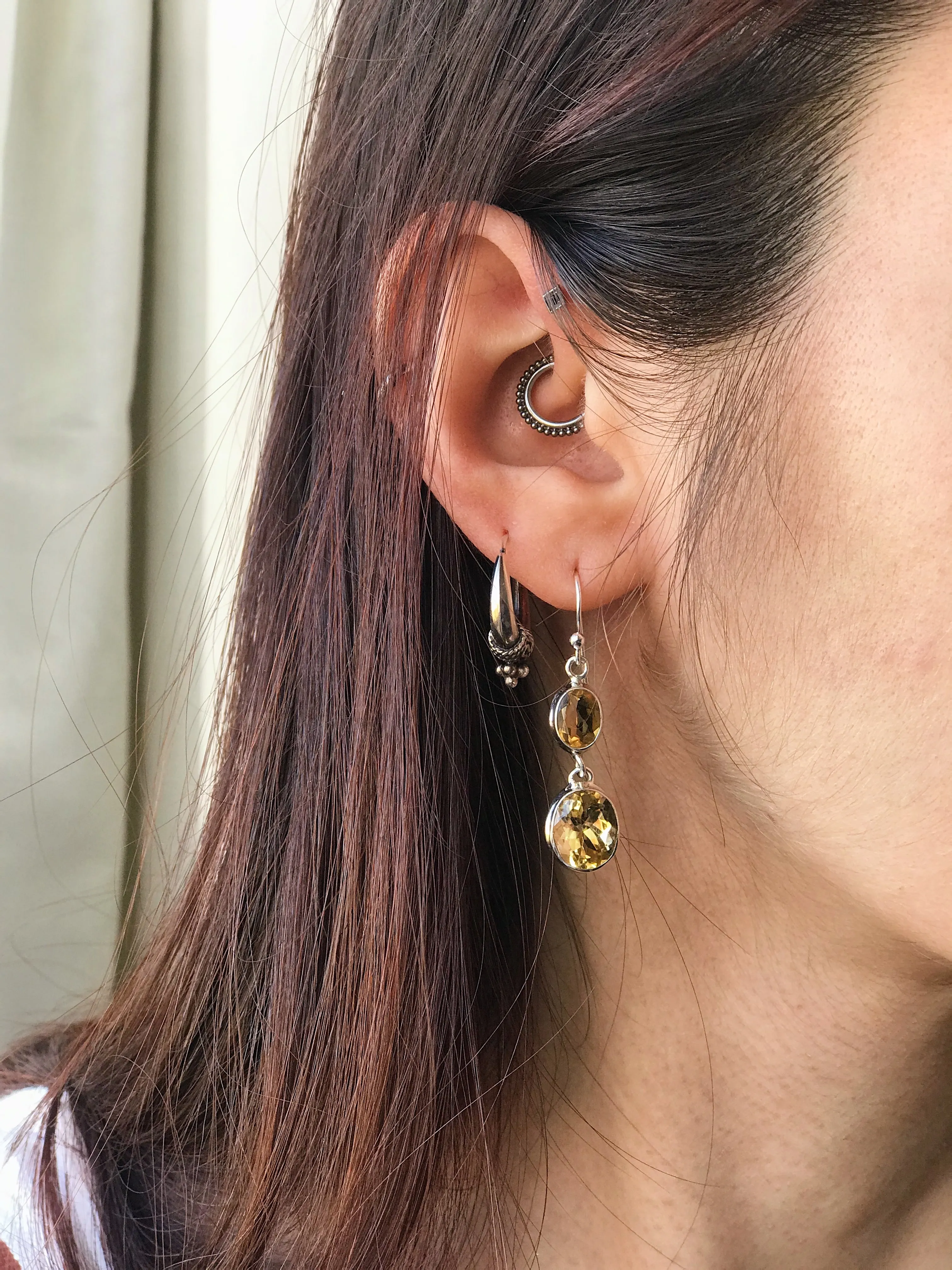 Citrine Ari Double Drop Earrings