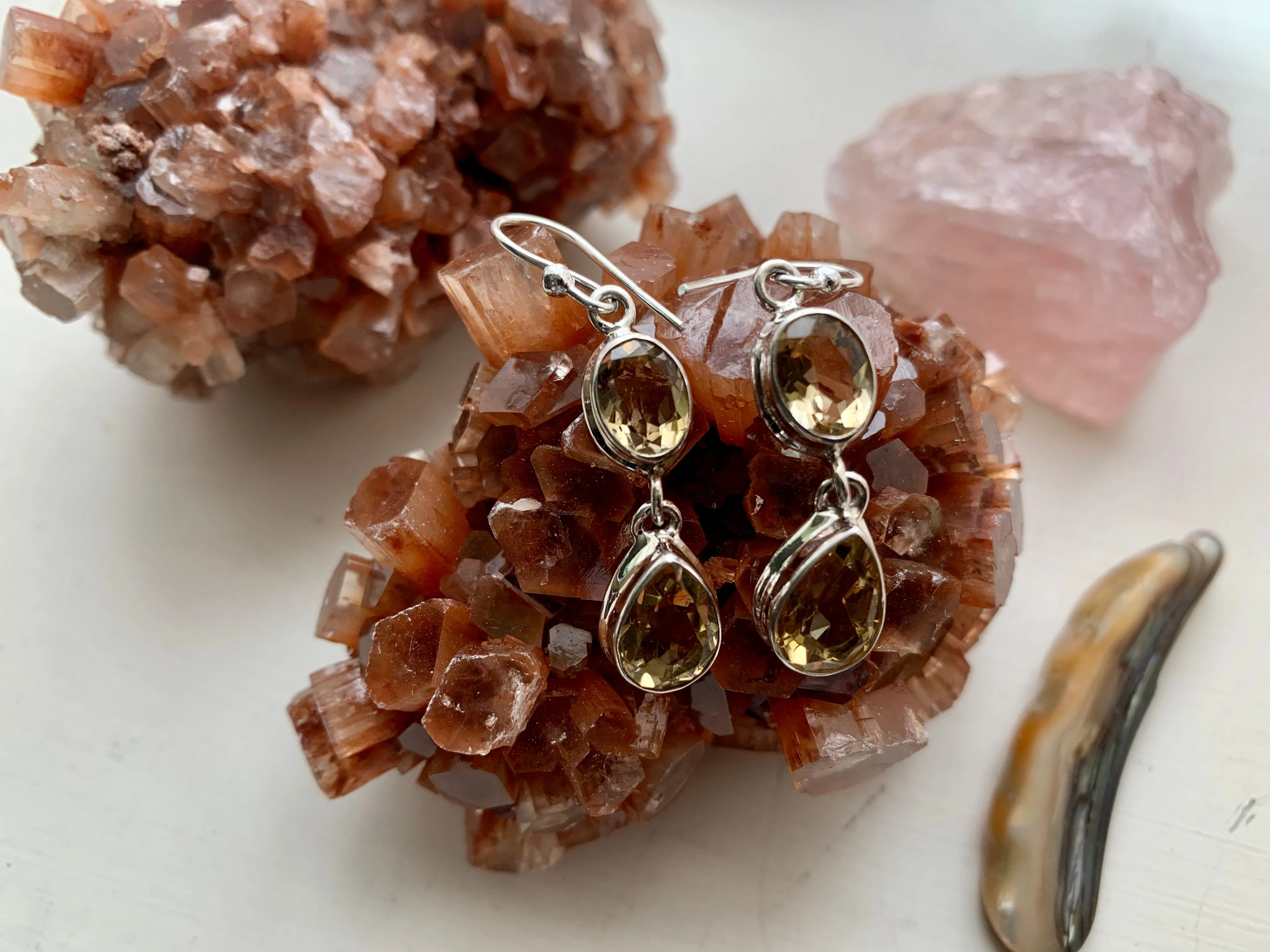 Citrine Ari Double Drop Earrings