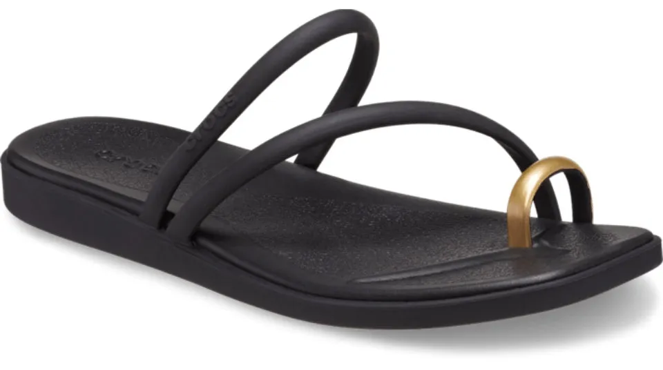 Crocs Miami Metallic Toe Loop Sandal Black