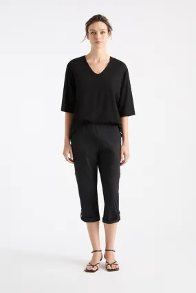 Cropped Zip Cargo | Black