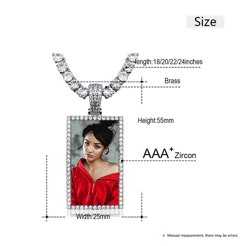 Custom Made Square Photo Medallion Necklaces Christmas Gifts For Women