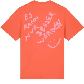 Das Wetter-Shirt »Es kann nur besser werden« (Orange/ Rosa)