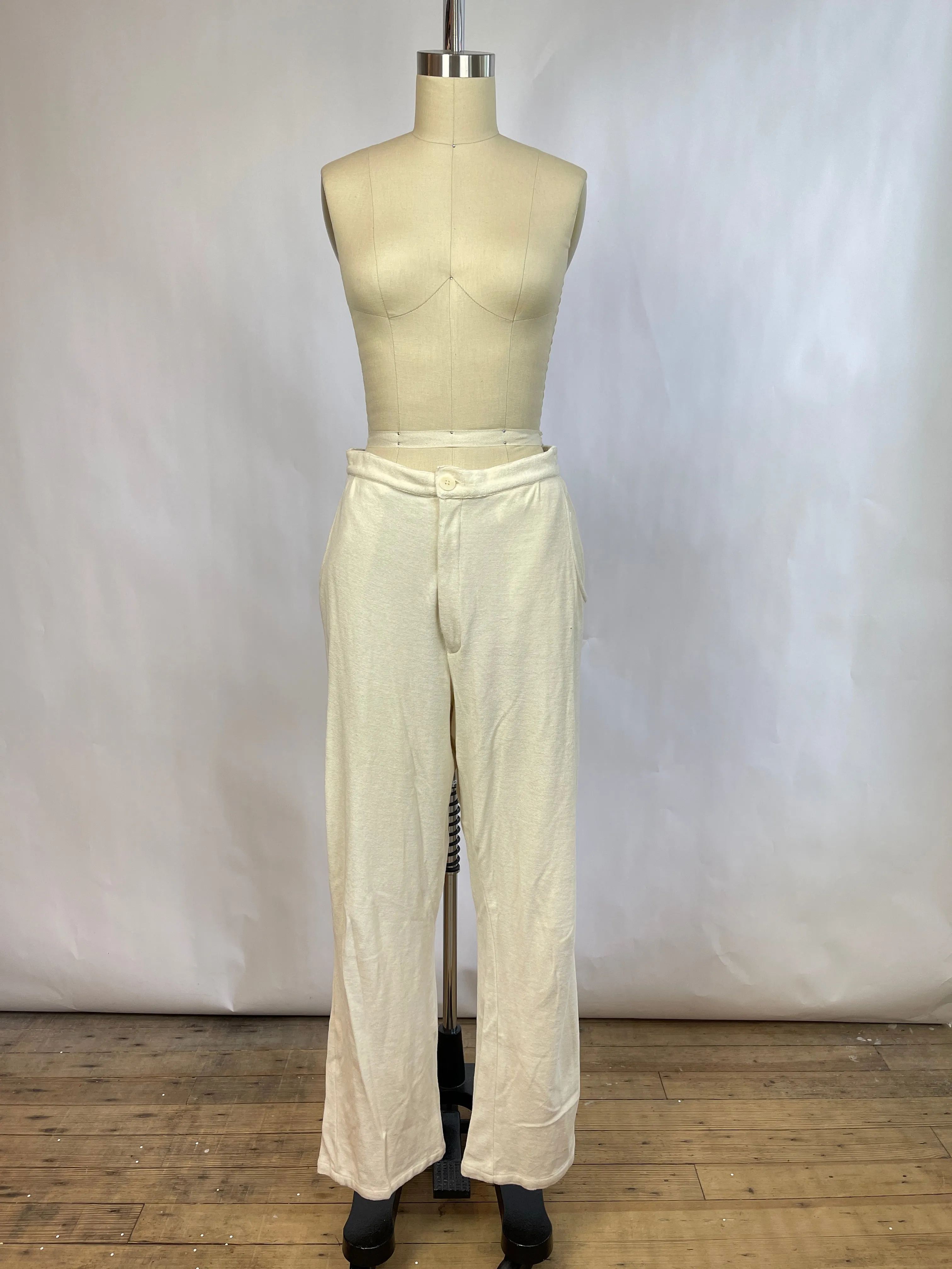 Djerf Avenue Cream Terry Pants (XL)