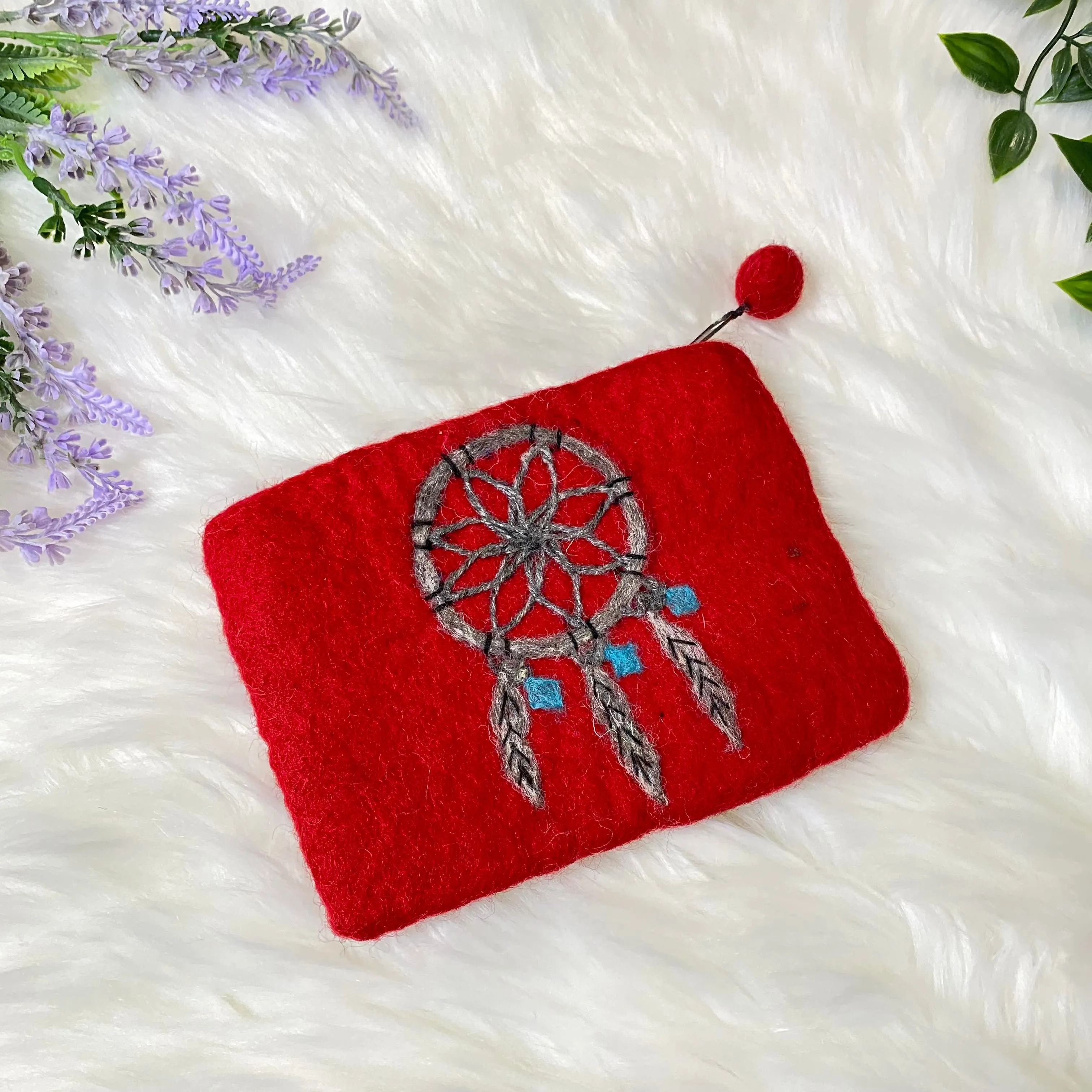 Dream Catchers Designed Felt Pouch