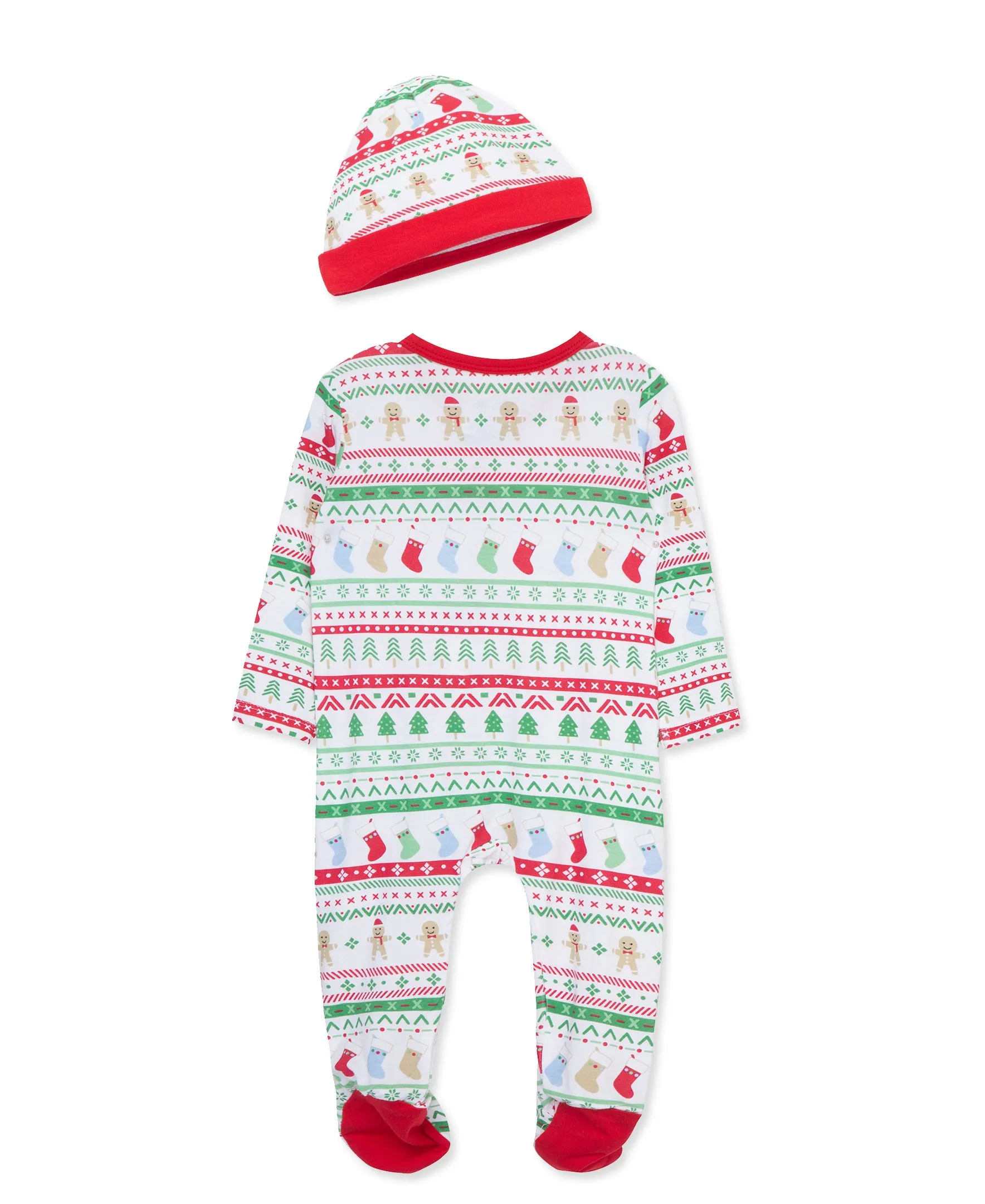 Fair Isle Bamboo 2-Way-Zip Footie & Hat (NB-9M)