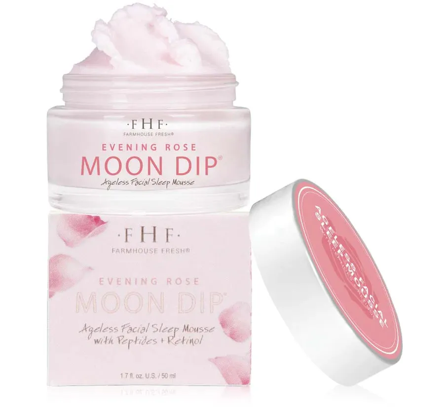 Farmhouse Fresh Evening Rose Moon Dip® Ageless Facial Sleep Mousse with Peptides   Retinol 1.7 oz