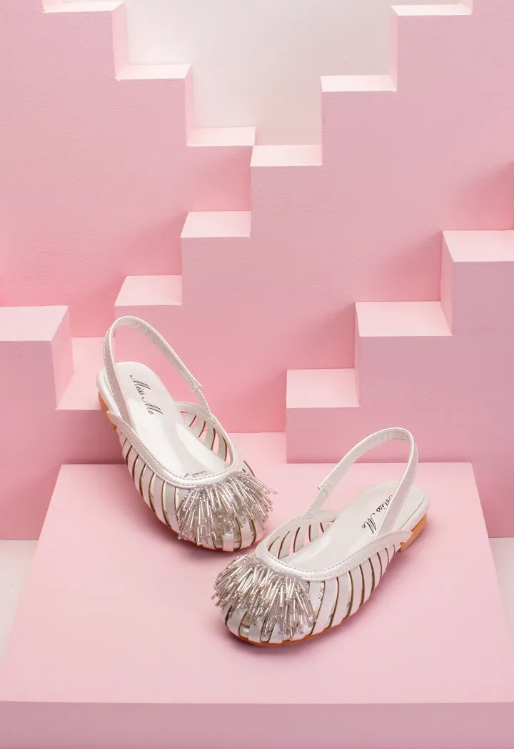 Flat Bead Embellished Half Shoes