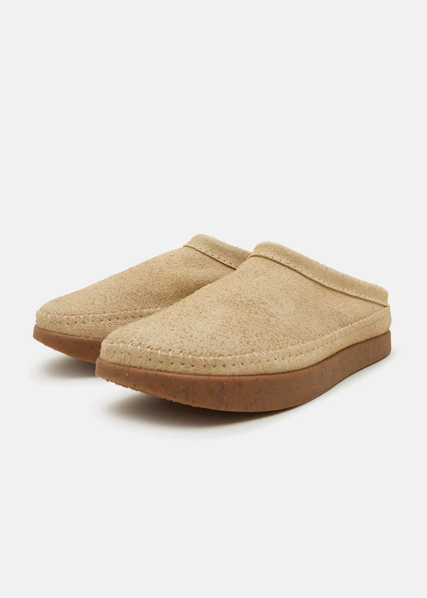 Floyd II Suede Mule On Negative Heel - Hairy Sand