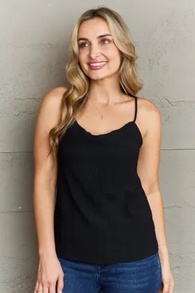 For The Weekend Loose Fit Cami in Black (MADE IN USA)